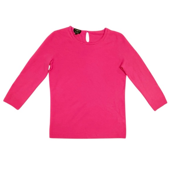 NWOT Talbots 100% Cashmere Audrey 3/4 Sleeve Pink Crew Neck Sweater XS/P $178 - Picture 2 of 10